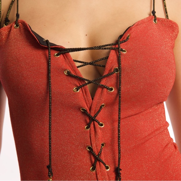 NWT Metallic swimsuit & bodysuit - Picture 3 of 4